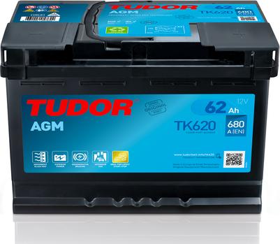 Tudor TK620 - Стартерная аккумуляторная батарея, АКБ autosila-amz.com