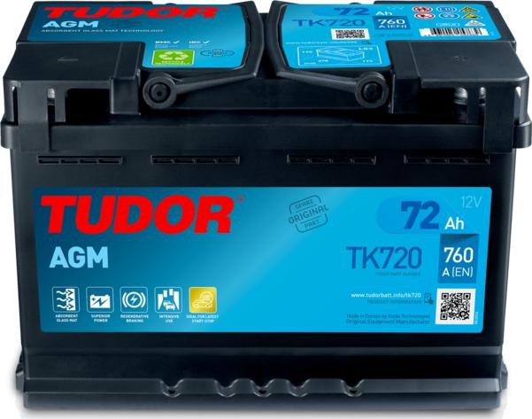 Tudor TK720 - Стартерная аккумуляторная батарея, АКБ autosila-amz.com
