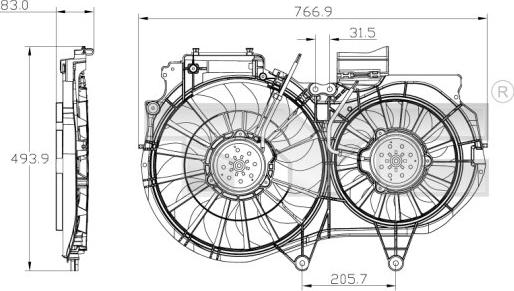 TYC 802-0053 - Вентилятор, охлаждение двигателя autosila-amz.com