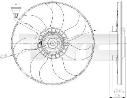 TYC 837-0036 - Вентилятор, охлаждение двигателя autosila-amz.com