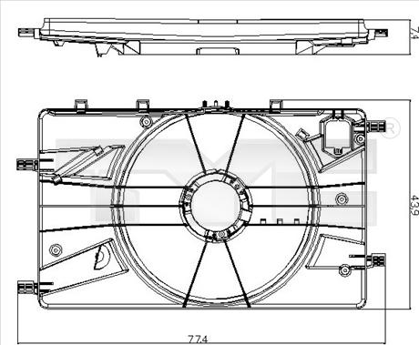 TYC 825-0017-1 - Кронштейн, вентилятор радиатора autosila-amz.com