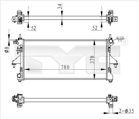 TYC 709-0020-R - Радиатор, охлаждение двигателя autosila-amz.com