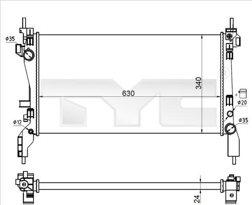 TYC 709-0021-R - Радиатор, охлаждение двигателя autosila-amz.com