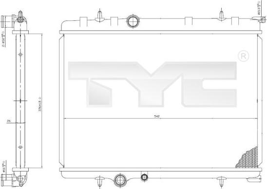 TYC 705-0028 - Радиатор, охлаждение двигателя autosila-amz.com