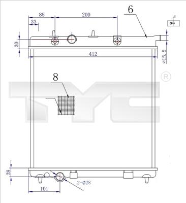 TYC 705-0072-R - Радиатор, охлаждение двигателя autosila-amz.com