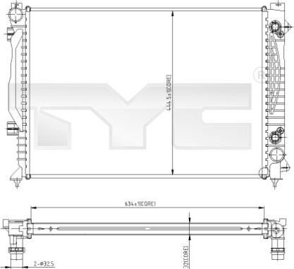 TYC 702-0003 - Радиатор, охлаждение двигателя autosila-amz.com