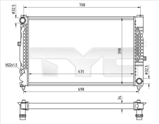 TYC 702-0010-R - Радиатор, охлаждение двигателя autosila-amz.com