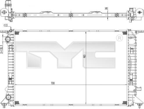 TYC 702-0036 - Радиатор, охлаждение двигателя autosila-amz.com