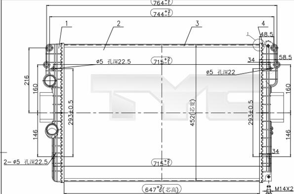 TYC 715-0006-R - Радиатор, охлаждение двигателя autosila-amz.com