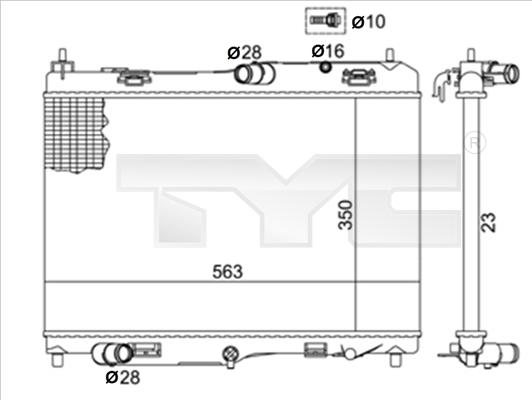 TYC 710-0058-R - Радиатор, охлаждение двигателя autosila-amz.com