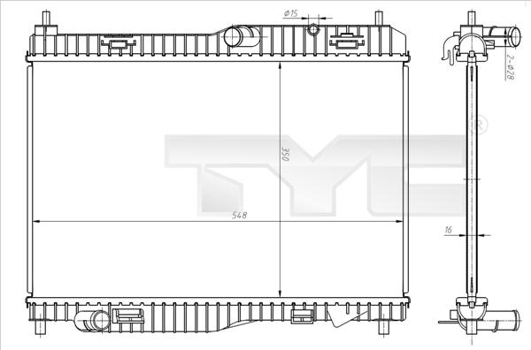 TYC 710-0058 - Радиатор, охлаждение двигателя autosila-amz.com