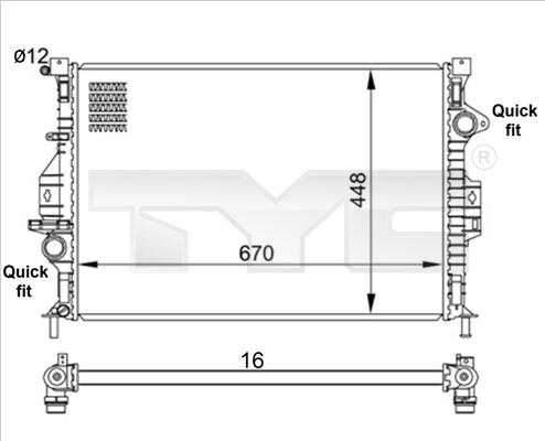 TYC 710-0057 - Радиатор, охлаждение двигателя autosila-amz.com