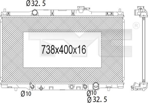 TYC 712-1006 - Радиатор, охлаждение двигателя autosila-amz.com