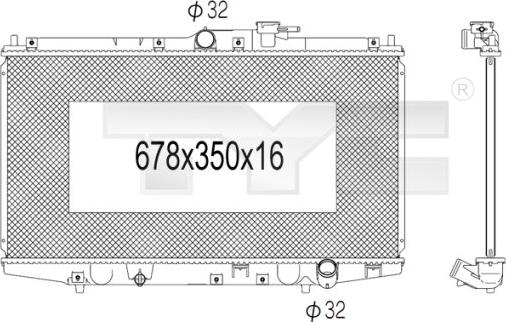 TYC 712-1002 - Радиатор, охлаждение двигателя autosila-amz.com