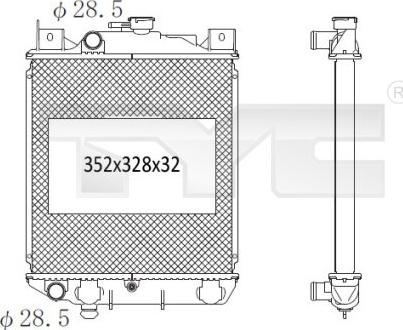 TYC 735-1008 - Радиатор, охлаждение двигателя autosila-amz.com