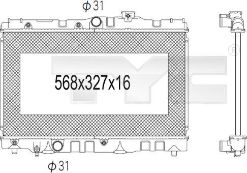 TYC 736-1028 - Радиатор, охлаждение двигателя autosila-amz.com