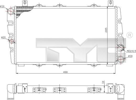 TYC 732-0001 - Радиатор, охлаждение двигателя autosila-amz.com