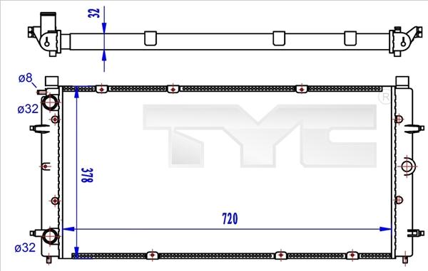 TYC 737-0059-R - Радиатор, охлаждение двигателя autosila-amz.com