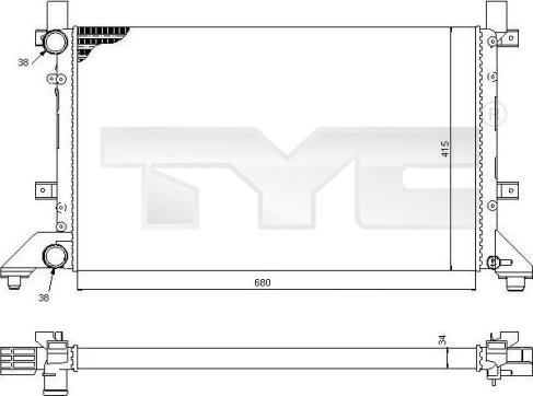 TYC 737-0056 - Радиатор, охлаждение двигателя autosila-amz.com