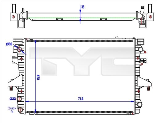 TYC 737-0061-R - Радиатор, охлаждение двигателя autosila-amz.com