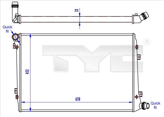 TYC 737-0062-R - Радиатор, охлаждение двигателя autosila-amz.com