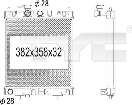 TYC 724-1016 - Радиатор, охлаждение двигателя autosila-amz.com