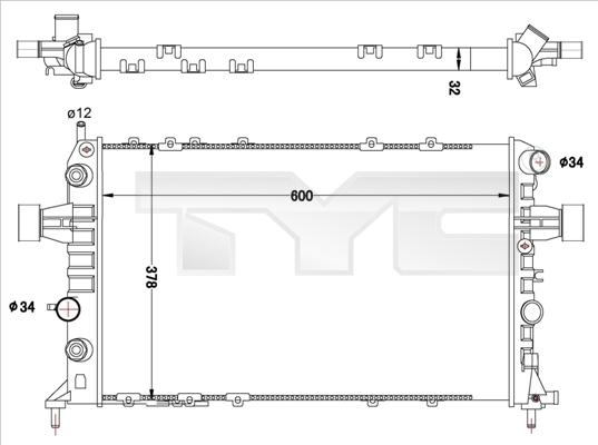 TYC 725-0040-R - Радиатор, охлаждение двигателя autosila-amz.com