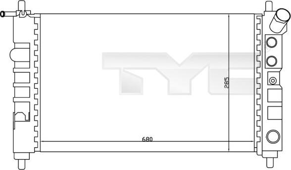 TYC 725-0005 - Радиатор, охлаждение двигателя autosila-amz.com