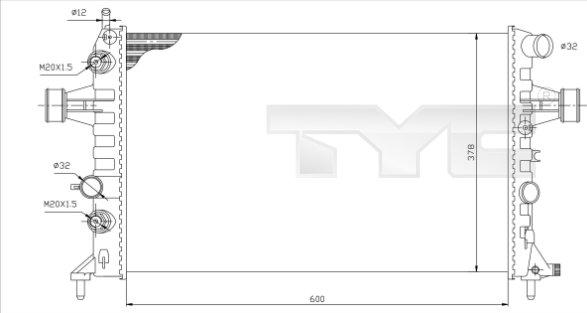 TYC 725-0006 - Радиатор, охлаждение двигателя autosila-amz.com