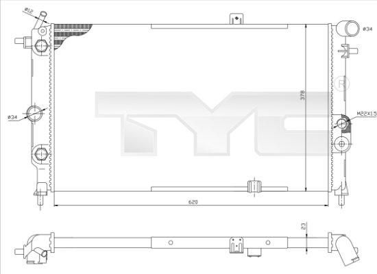 TYC 725-0001-R - Радиатор, охлаждение двигателя autosila-amz.com