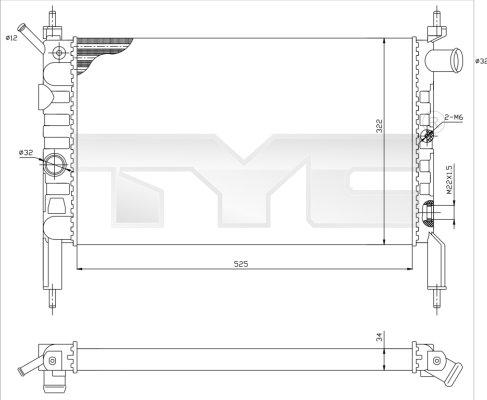 TYC 725-0018 - Радиатор, охлаждение двигателя autosila-amz.com