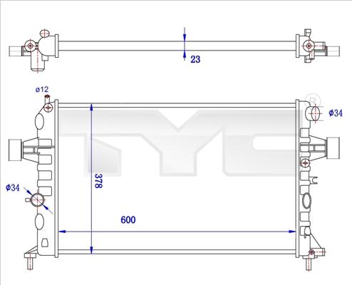 TYC 725-0038-R - Радиатор, охлаждение двигателя autosila-amz.com