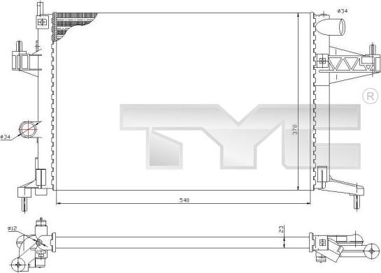 TYC 725-0033 - Радиатор, охлаждение двигателя autosila-amz.com