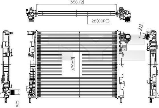 TYC 725-0032 - Радиатор, охлаждение двигателя autosila-amz.com