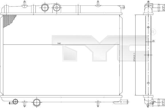 TYC 726-0006 - Радиатор, охлаждение двигателя autosila-amz.com