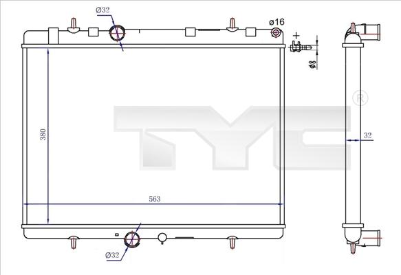 TYC 726-0020-R - Радиатор, охлаждение двигателя autosila-amz.com