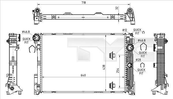 TYC 721-0018 - Радиатор, охлаждение двигателя autosila-amz.com