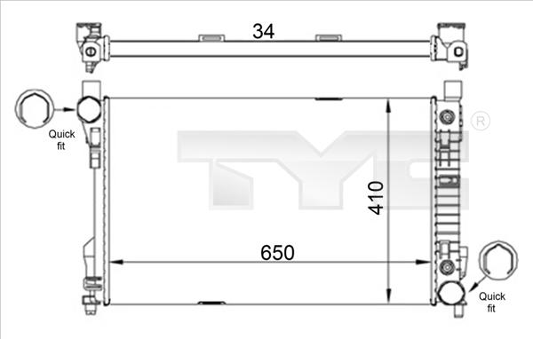 TYC 721-0013-R - Радиатор, охлаждение двигателя autosila-amz.com