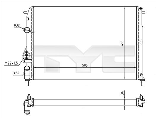 TYC 728-0055-R - Радиатор, охлаждение двигателя autosila-amz.com