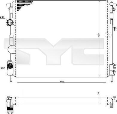 TYC 728-0053 - Радиатор, охлаждение двигателя autosila-amz.com