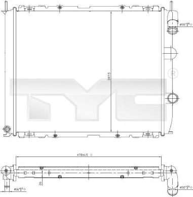 TYC 728-0014 - Радиатор, охлаждение двигателя autosila-amz.com