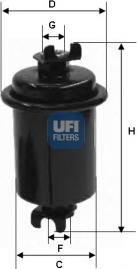 UFI 31.550.00 - Топливный фильтр autosila-amz.com