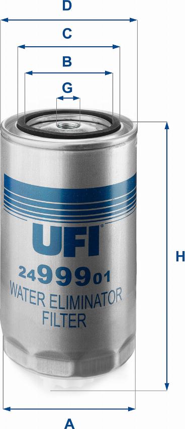 UFI 24.999.01 - Топливный фильтр autosila-amz.com