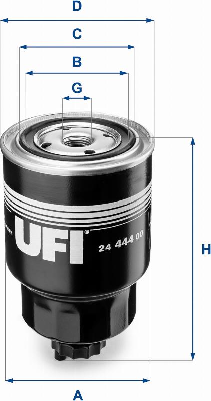 UFI 24.444.00 - Топливный фильтр autosila-amz.com