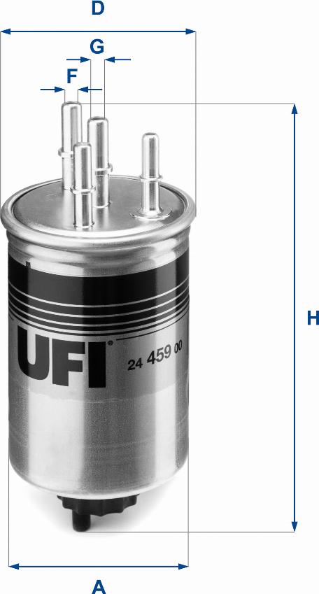 UFI 24.459.00 - Топливный фильтр autosila-amz.com