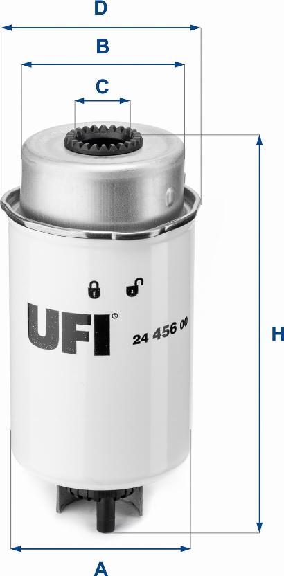 UFI 24.456.00 - Топливный фильтр autosila-amz.com