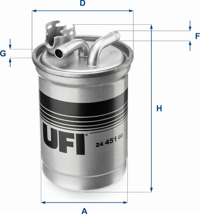 UFI 24.451.00 - Топливный фильтр autosila-amz.com