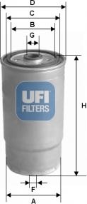 UFI 24.460.00 - Топливный фильтр autosila-amz.com
