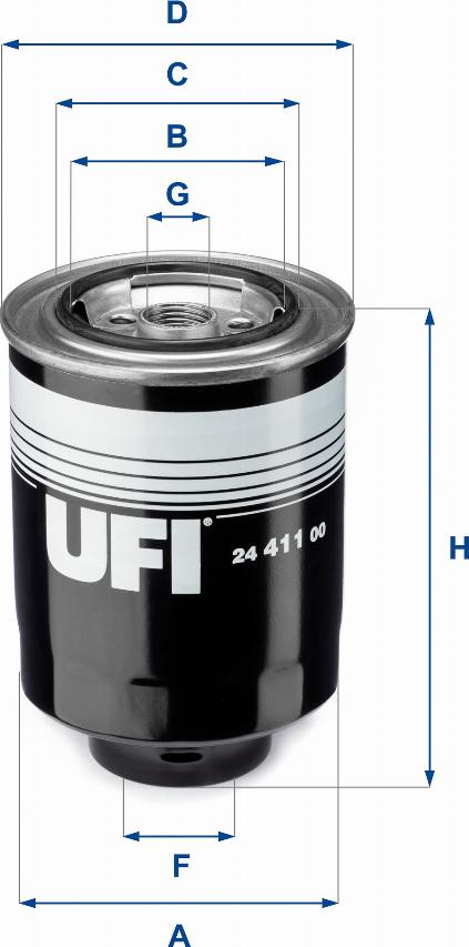 UFI 24.411.00 - Топливный фильтр autosila-amz.com