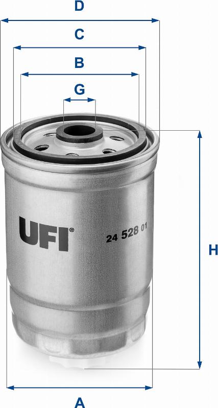 UFI 24.528.01 - Фильтр топливный autosila-amz.com